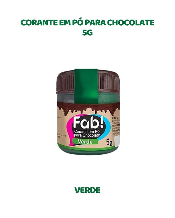 CORANTE EM PÓ 5g PARA CHOCOLATE - VERDE