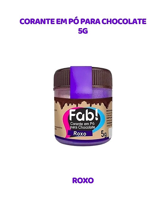 CORANTE EM PÓ 5g PARA CHOCOLATE - ROXO