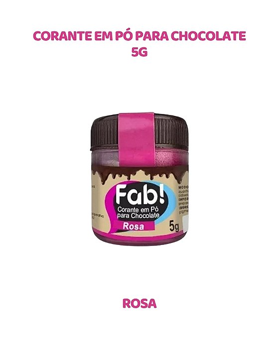 CORANTE EM PÓ 5g PARA CHOCOLATE - ROSA