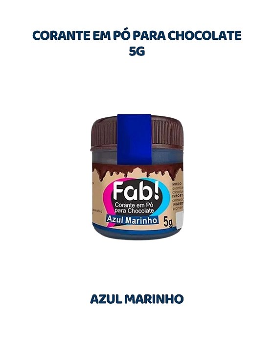 CORANTE EM PÓ 5g PARA CHOCOLATE - AZUL MARINHO