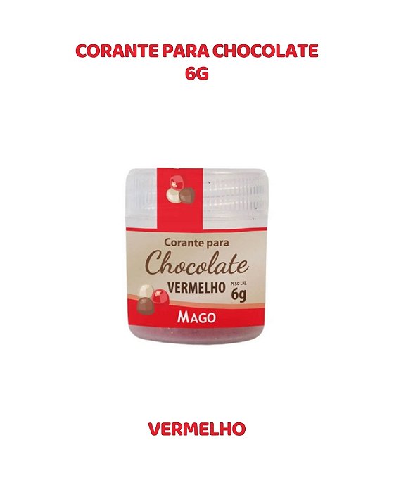 CORANTE EM PÓ 6g PARA CHOCOLATE - VERMELHO