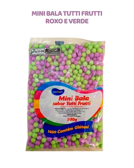 MINI BALA 500g TUTTI-FRUTTI - ROXO E VERDE