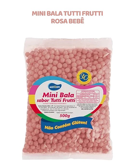MINI BALA 500g TUTTI-FRUTTI - ROSA BEBÊ