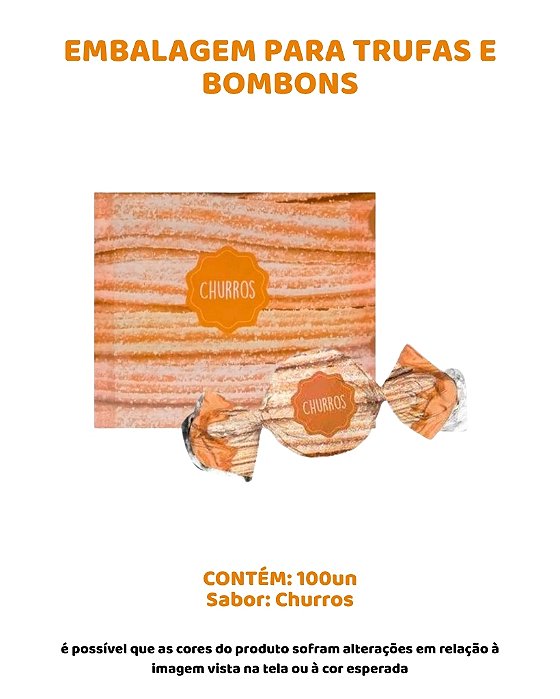 EMBALAGEM PARA TRUFAS E BOMBONS C/100UN - CHURROS