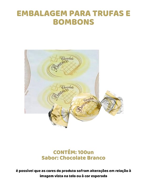EMBALAGEM PARA TRUFAS E BOMBONS C/100UN - CHOCOLATE BRANCO