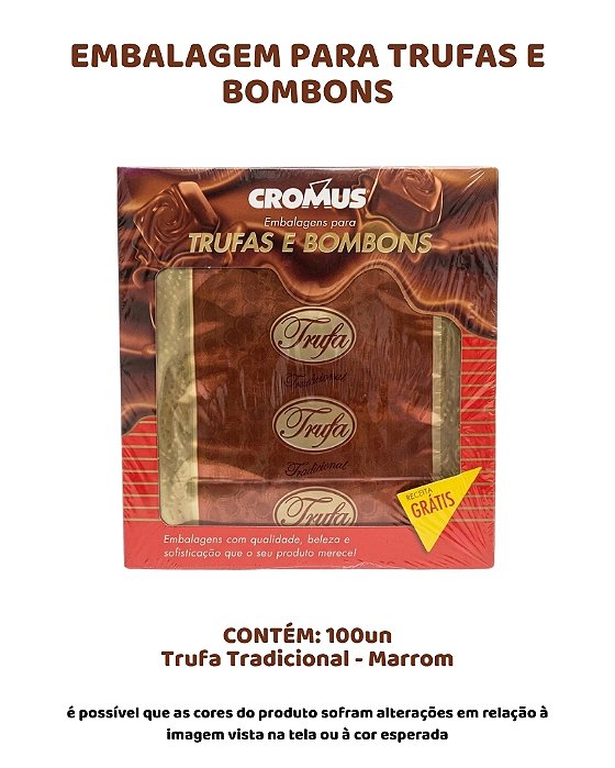 EMBALAGEM PARA TRUFAS E BOMBONS C/100UN - TRUFA TRADICIONAL MARROM - CROMUS