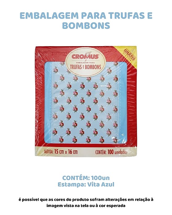 EMBALAGEM PARA TRUFAS E BOMBONS C/100UN - VITA AZUL