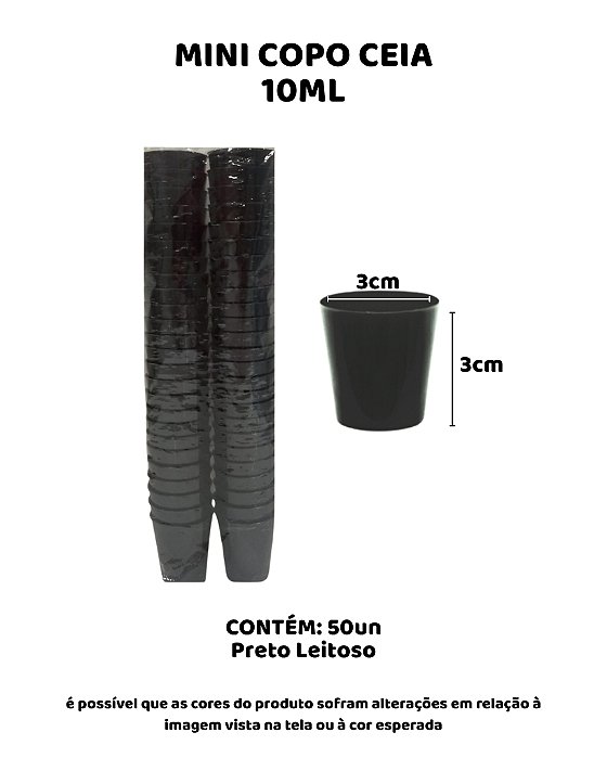 COPO CEIA 10ml C/50UN - PRETO LEITOSO