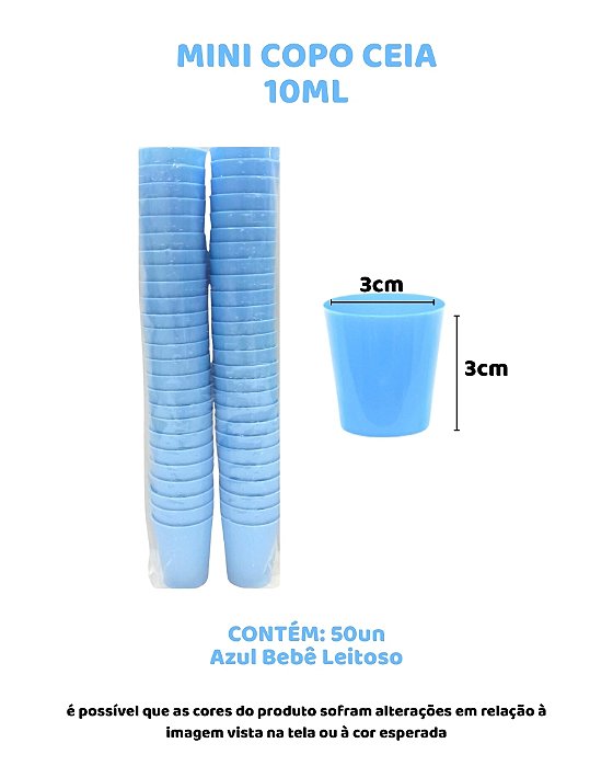 COPO CEIA 10ml C/50UN - AZUL BEBÊ LEITOSO