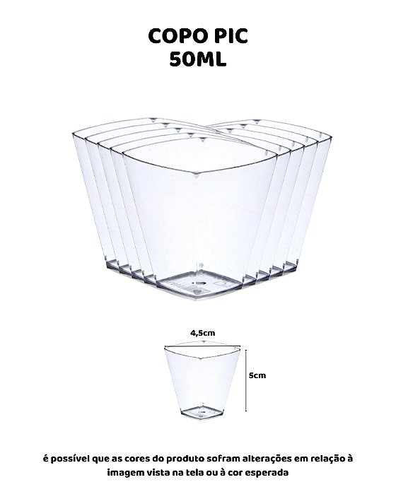 COPO PIC 50ml C/10UN - CRISTAL