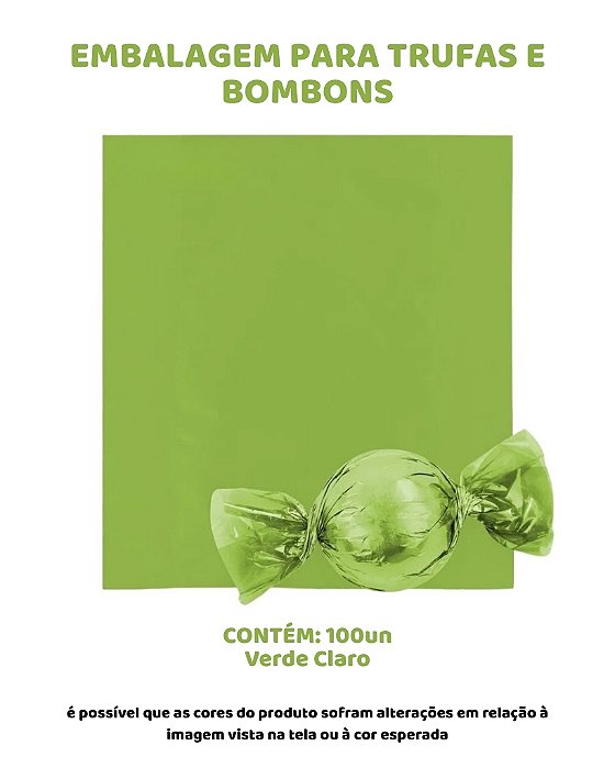 EMBALAGEM PARA TRUFAS E BOMBONS C/100UN - VERDE CLARO