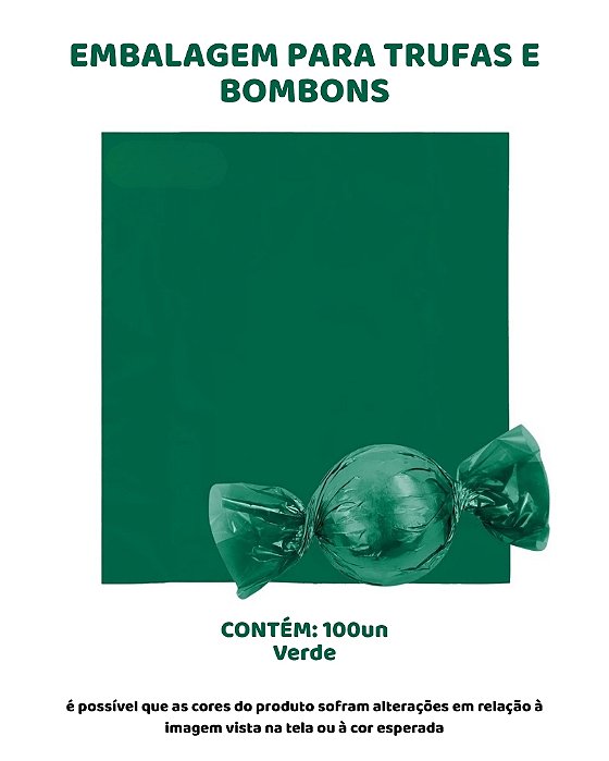 EMBALAGEM PARA TRUFAS E BOMBONS C/100UN - VERDE