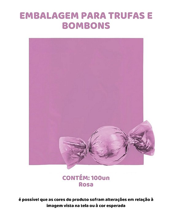 EMBALAGEM PARA TRUFAS E BOMBONS C/100UN - ROSA