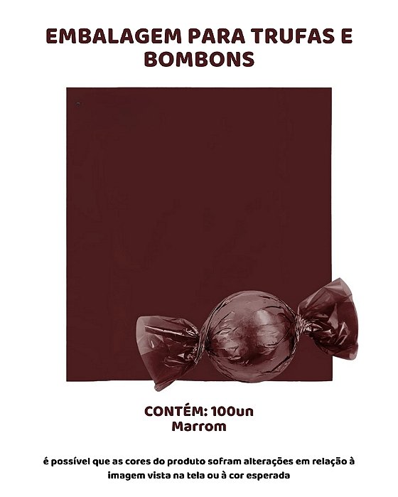 EMBALAGEM PARA TRUFAS E BOMBONS C/100UN - MARROM