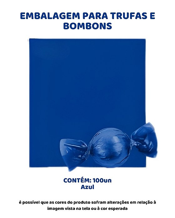 EMBALAGEM PARA TRUFAS E BOMBONS C/100UN - AZUL