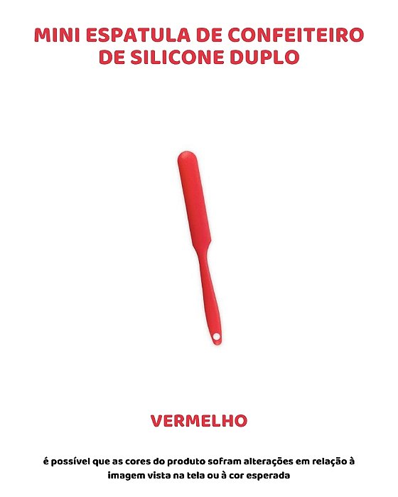 ESPÁTULA DE CONFEITEIRO MINI DE SILICONE DUPLO - VERMELHO
