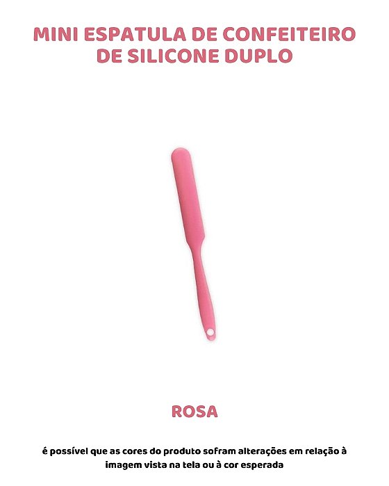 ESPÁTULA DE CONFEITEIRO MINI DE SILICONE DUPLO - ROSA