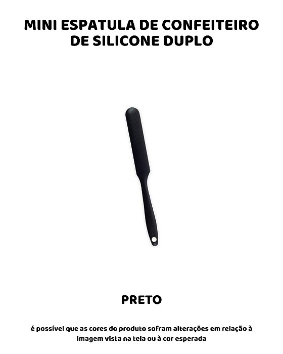 ESPÁTULA DE CONFEITEIRO MINI DE SILICONE DUPLO - PRETO