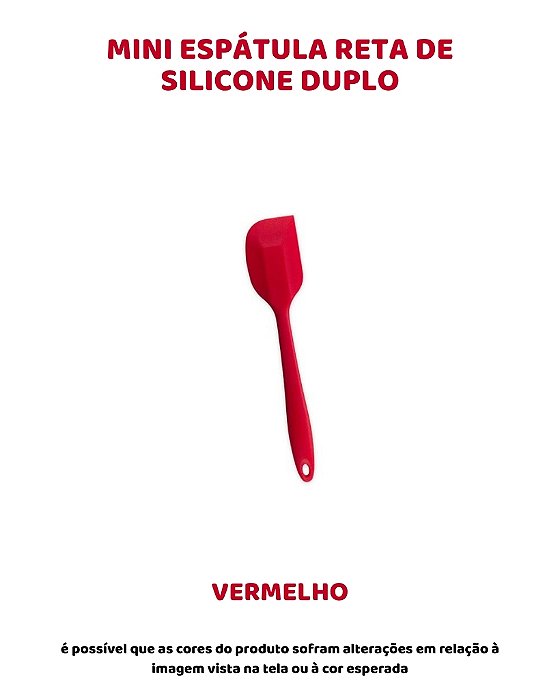 ESPÁTULA RETA MINI DE SILICONE DUPLO - VERMELHO