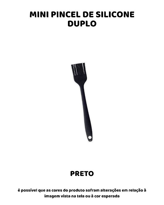 PINCEL MINI DE SILICONE DUPLO - PRETO