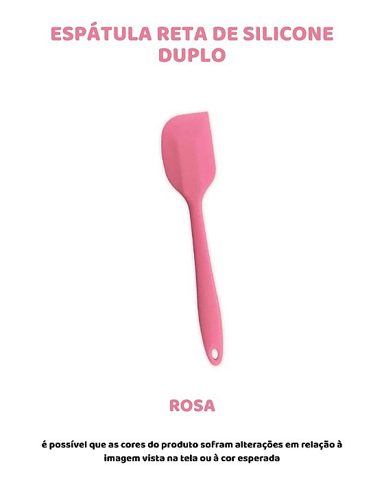 ESPÁTULA RETA DE SILICONE DUPLO - ROSA