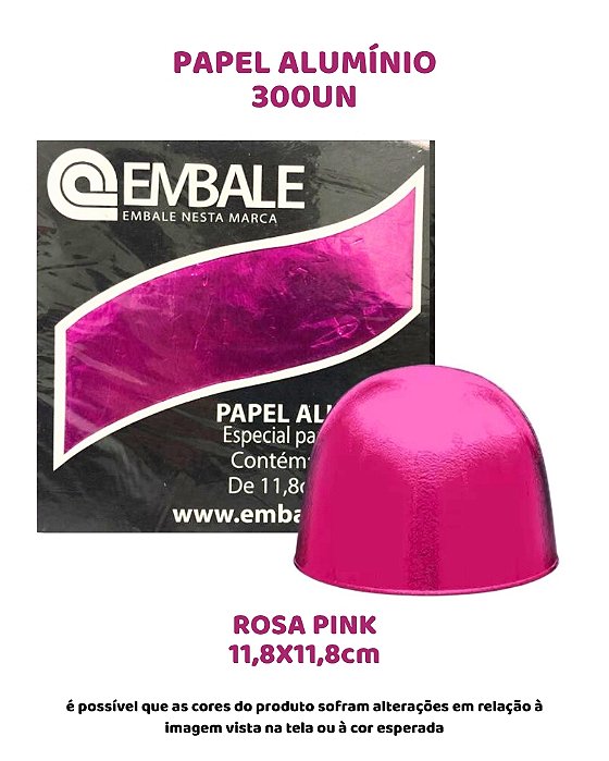 PAPEL ALUMINIO 11,8X11,8cm PARA TRUFAS E BOMBONS C/300UN - ROSA PINK