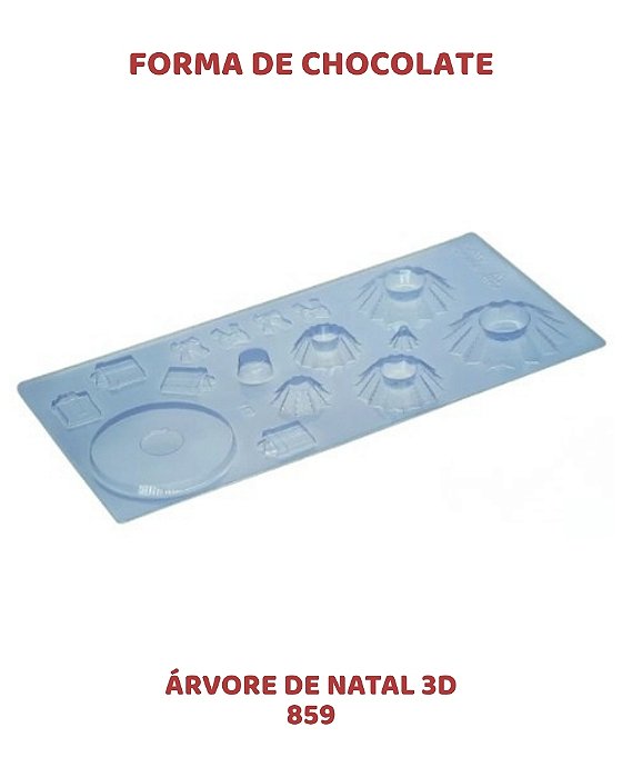 FORMA DE CHOCOLATE TRÊS PARTES - ÁRVORE DE NATAL 3D 859