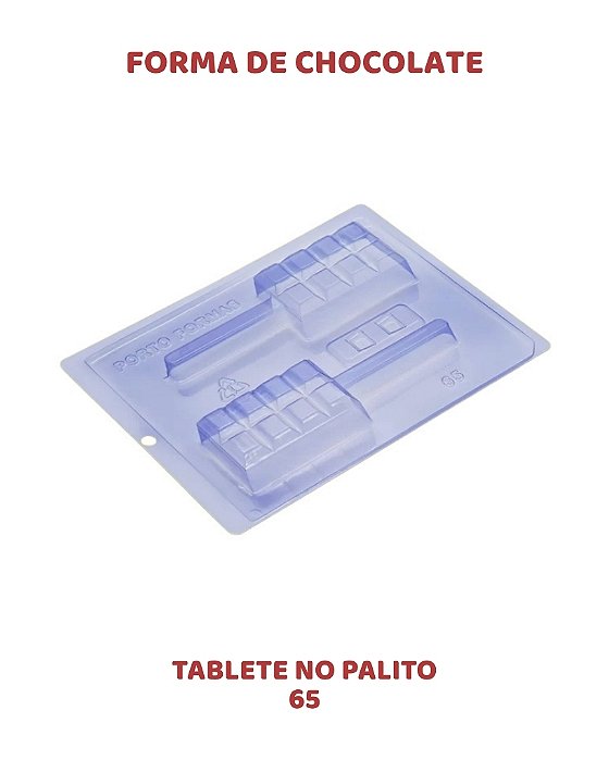 FORMA DE CHOCOLATE TRÊS PARTES - TABLETE NO PALITO 65