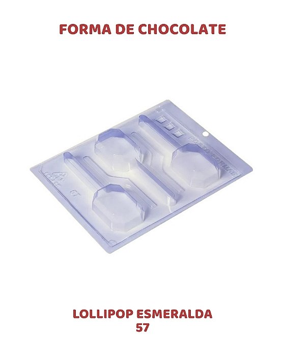 FORMA DE CHOCOLATE TRÊS PARTES - LOLLIPOP ESMERALDA 57
