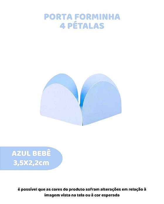 PORTA FORMINHA 4 PETÁLAS C/50UN - AZUL BEBÊ - SULFORMAS