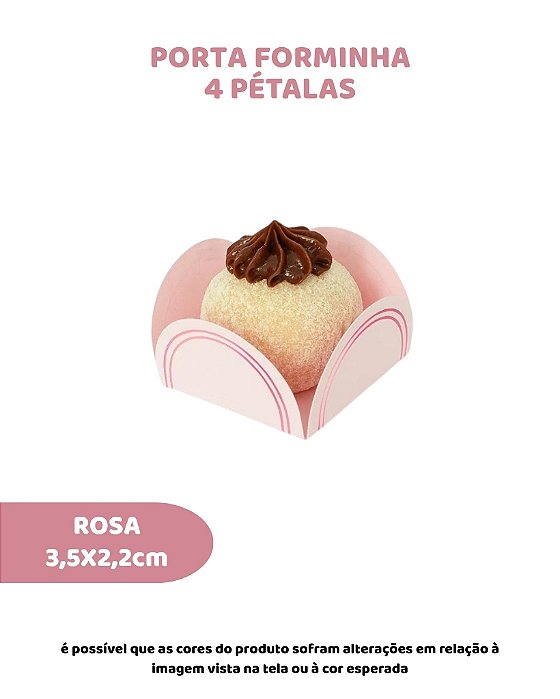 PORTA FORMINHA 4 PETÁLAS C/50UN - ROSA COM LINHA PINK - SULFORMAS
