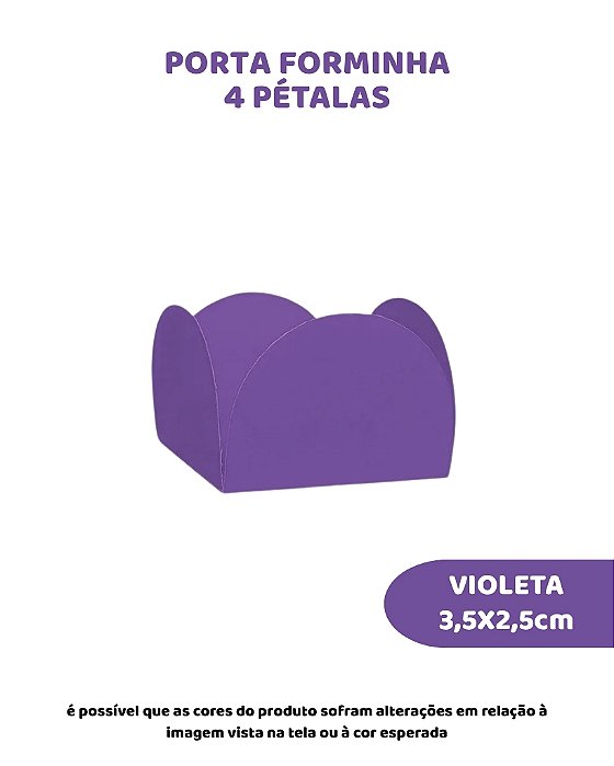 PORTA FORMINHA 4 PETÁLAS C/50UN - VIOLETA - FUNFESTAS