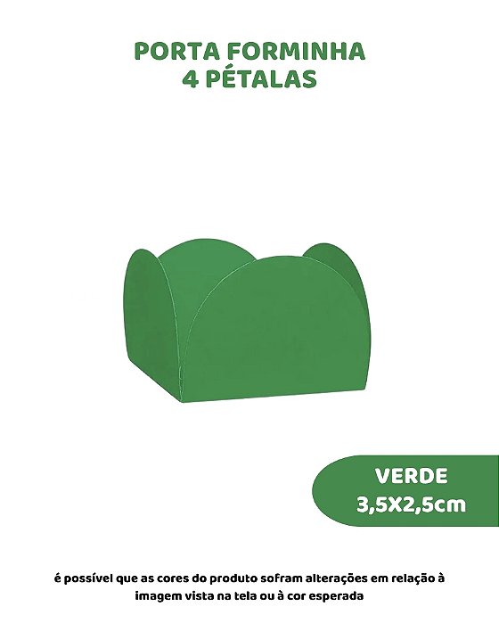 PORTA FORMINHA 4 PETÁLAS C/50UN - VERDE - FUNFESTAS