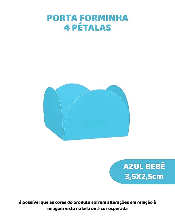 PORTA FORMINHA 4 PETÁLAS C/50UN - AZUL BEBÊ - FUNFESTAS