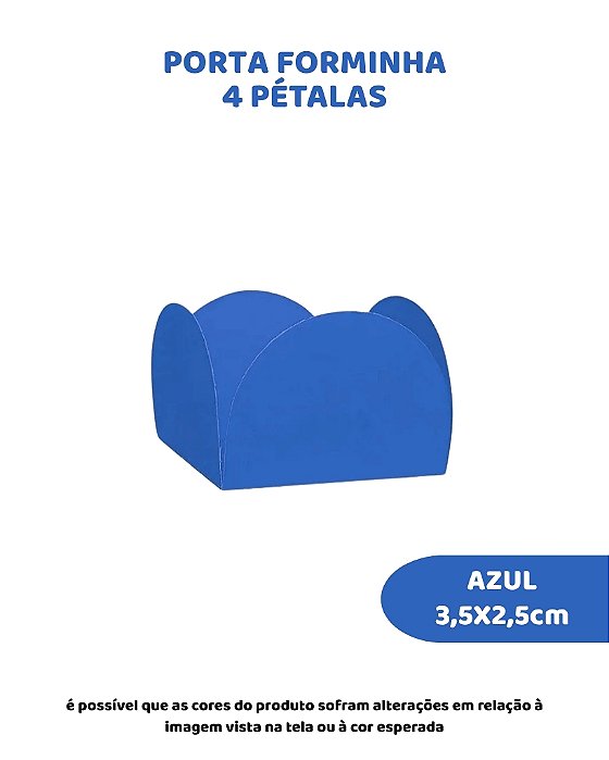 PORTA FORMINHA 4 PETÁLAS C/50UN - AZUL - FUNFESTAS