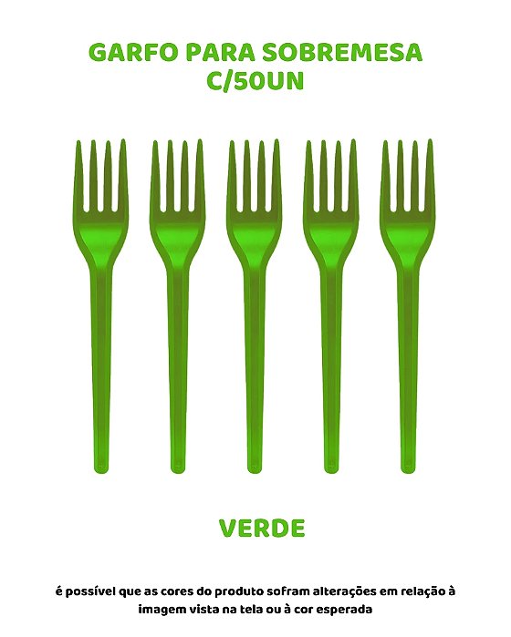 GARFO PARA SOBREMESA C/50UN - VERDE - BELLO FESTAS