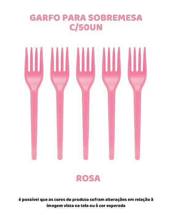 GARFO PARA SOBREMESA C/50UN - ROSA - BELLO FESTAS