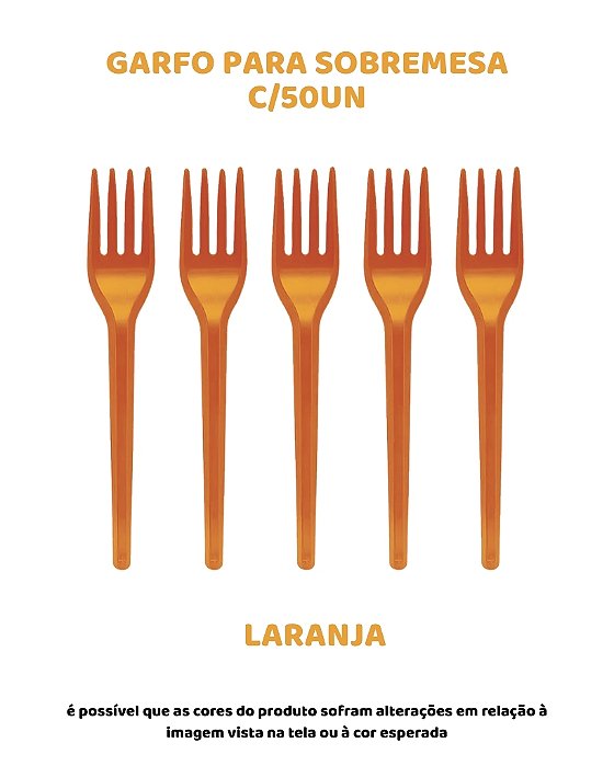 GARFO PARA SOBREMESA C/50UN - LARANJA - BELLO FESTAS