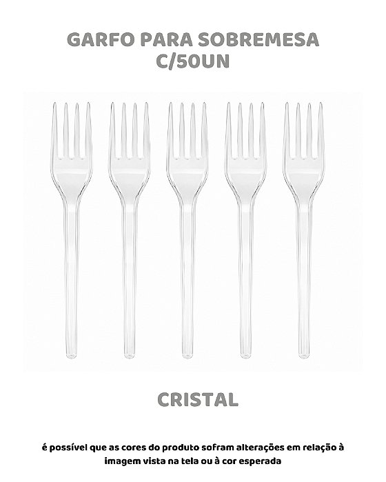 GARFO PARA SOBREMESA C/50UN - CRISTAL - BELLO FESTAS