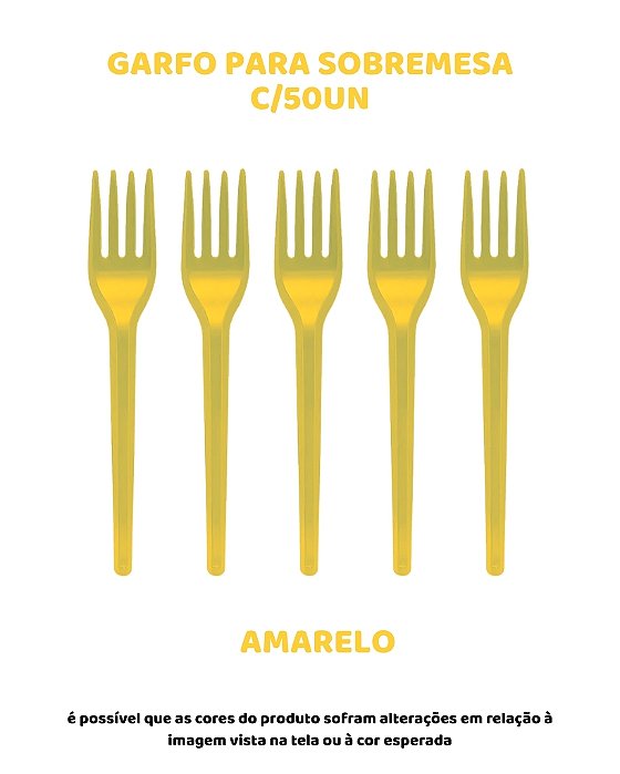 GARFO PARA SOBREMESA C/50UN - AMARELO - BELLO FESTAS