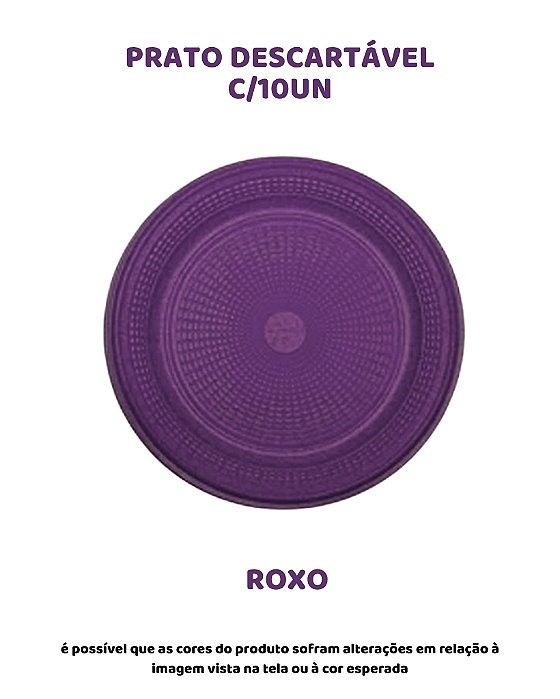 PRATO DESCARTÁVEL C/10UN - ROXO - TRIK TRIK
