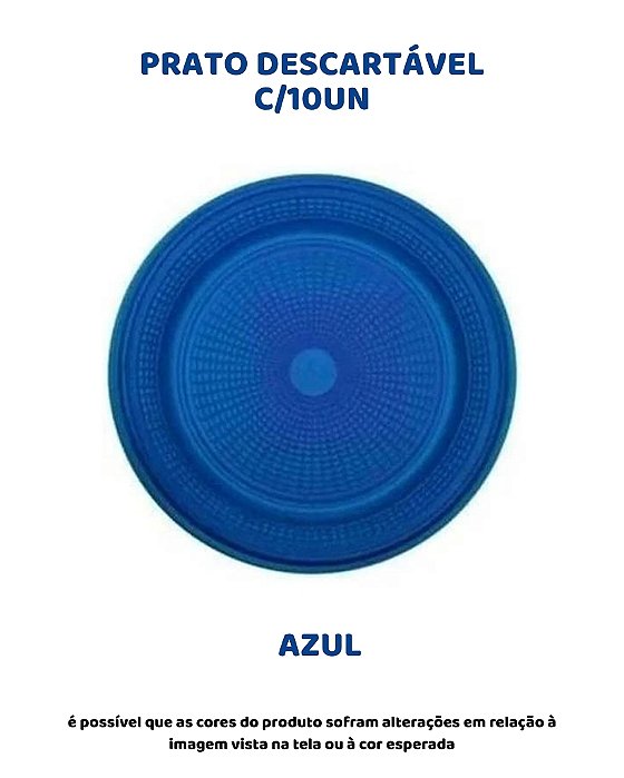 PRATO DESCARTÁVEL C/10UN - AZUL - TRIK TRIK
