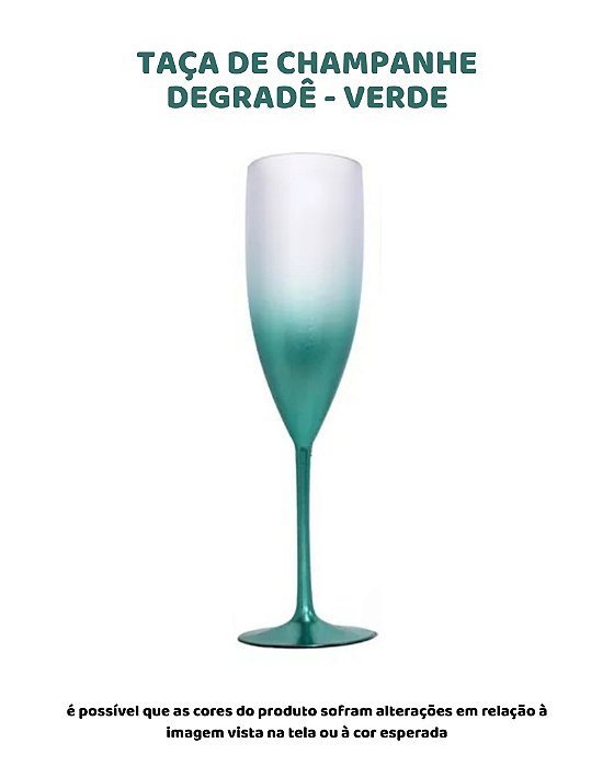 TAÇA CHAMPANHE DEGRADÊ - VERDE