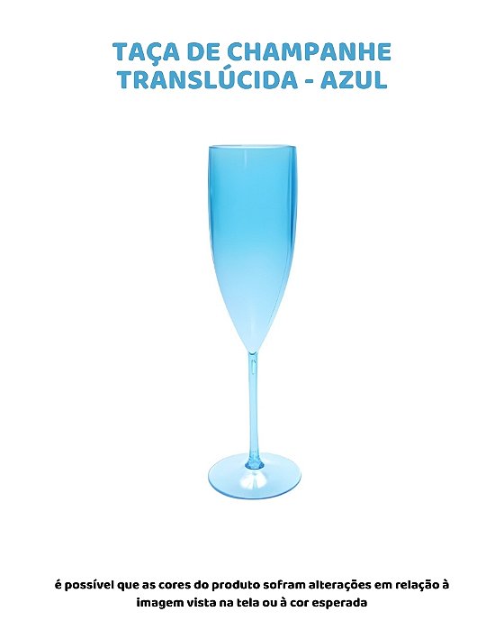 TAÇA CHAMPANHE TRANSLÚCIDA - AZUL