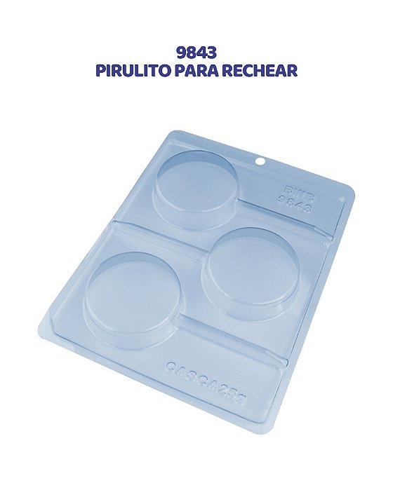 FORMA DE ACETATO 3 PARTES - PIRULITO PARA RECHEAR (9843) - BWB