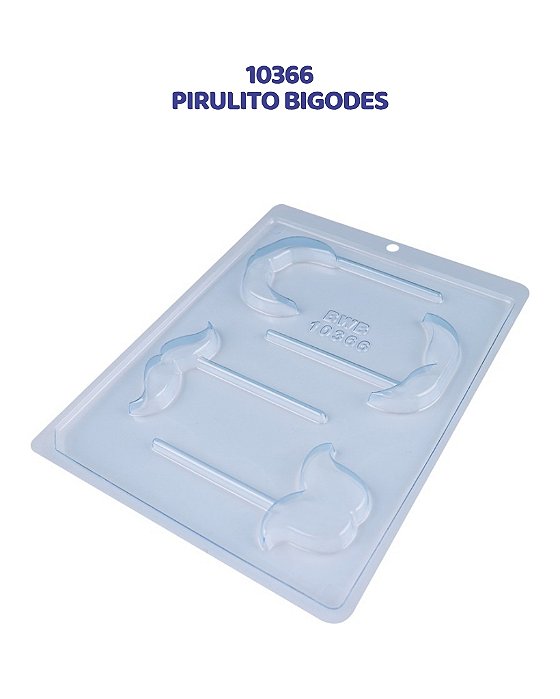 FORMA DE ACETATO SIMPLES - PIRULITO BIGODES (10366) - BWB
