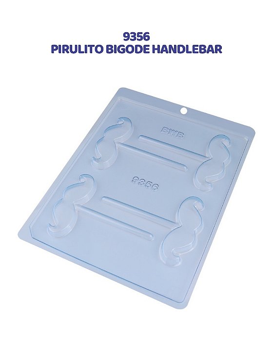 FORMA DE ACETATO SIMPLES - PIRULITO BIGODE HANDLEBAR (9356) - BWB