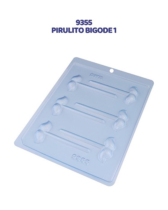 FORMA DE ACETATO SIMPLES - PIRULITO BIGODE 1 (9355) - BWB