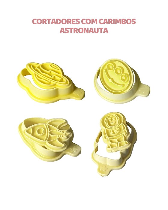 CORTADORES COM CARIMBOS ASTRONAUTA 5cm - BLUESTAR