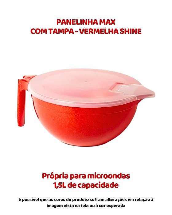 PANELINHA MAX 1,5L COM TAMPA - VERMELHA SHINE - BLUESTAR